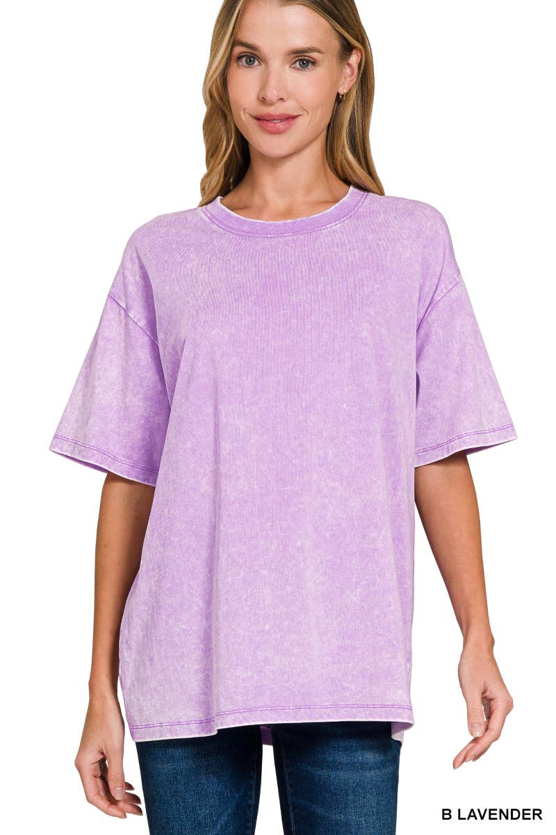 Vintage Wash Oversize Cotton Tee Zenana