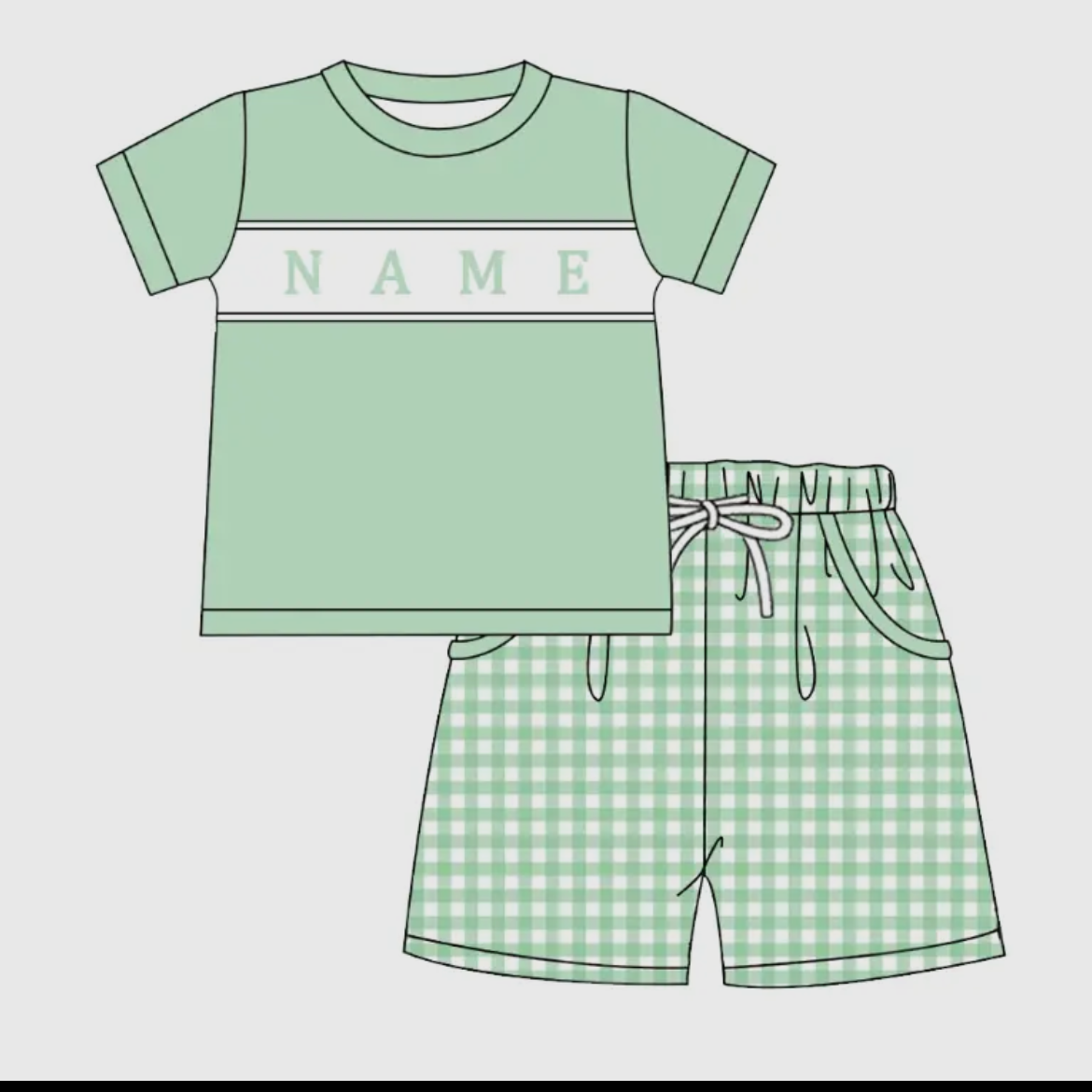 Boys Green Custom Smock Jon Jon