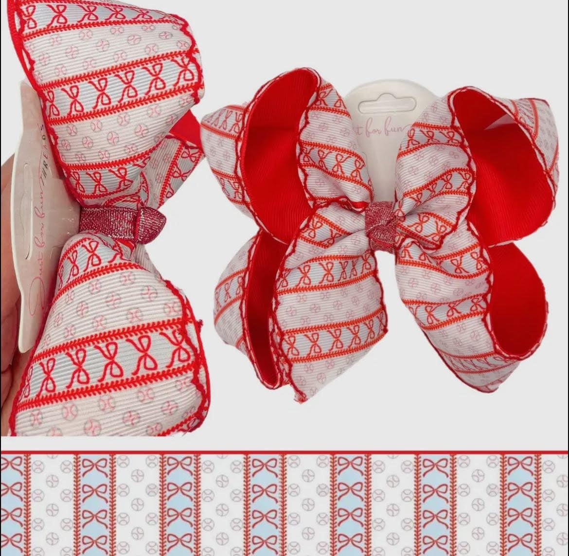 Girls Baseball Hair Bow