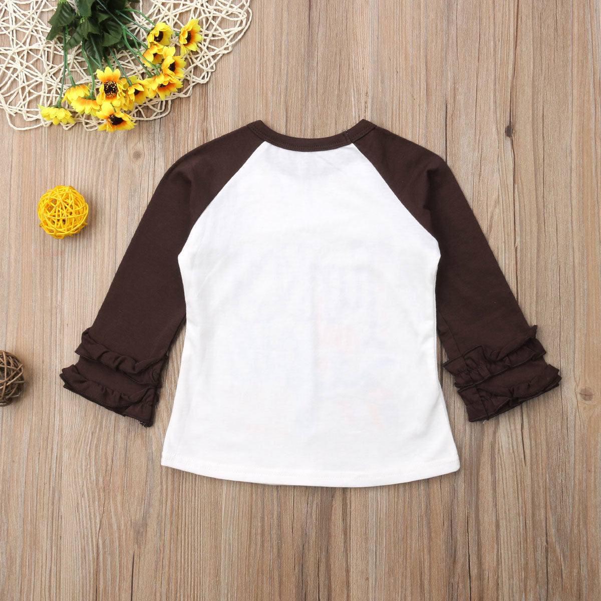 Girl's Thanksgiving Turkey and Pie Raglan Tee Shirt