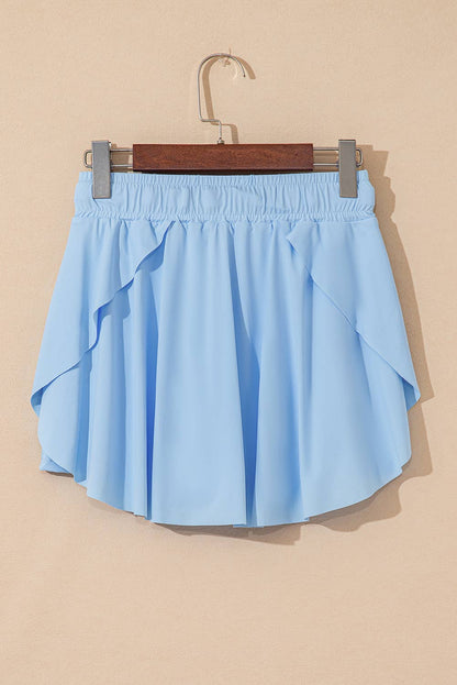 Drawstring Elastic Waistband Lined Tennis Skorts