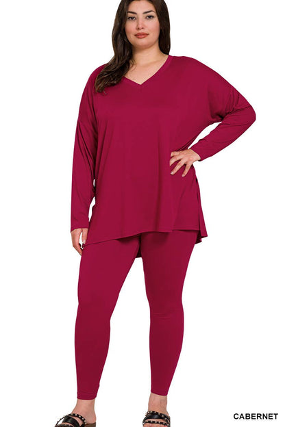 Plus Brushed Microfiber Loungewear Set Zenana