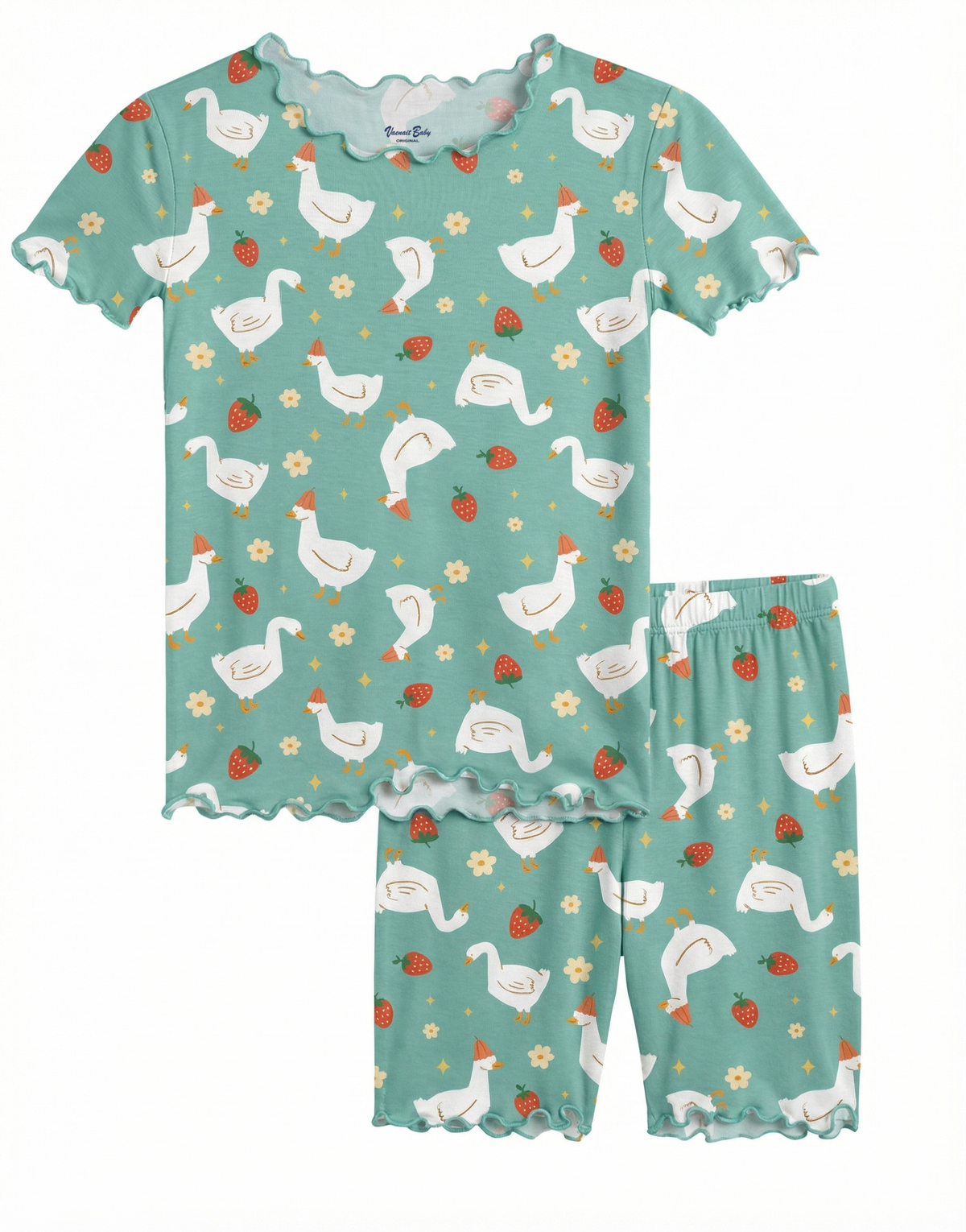 Swan Berry Bamboo Boys Girls Infants Short Sleeve PJs