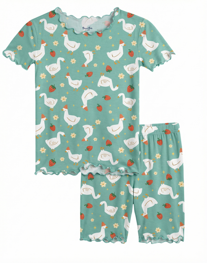 Swan Berry Bamboo Boys Girls Infants Short Sleeve PJs