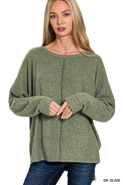 Brushed Melange Hacci Dolman Sleeve Sweater