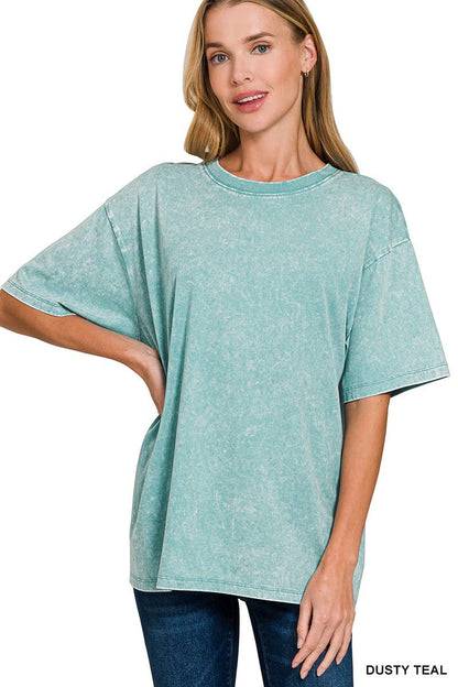 Vintage Wash Oversize Cotton Tee Zenana