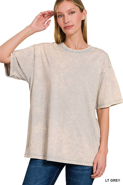 Vintage Wash Oversize Cotton Tee Zenana