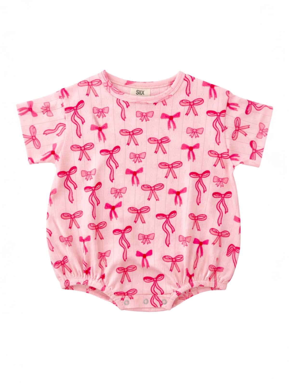 Pink Bows / Organic Pointelle T-Shirt Bubble