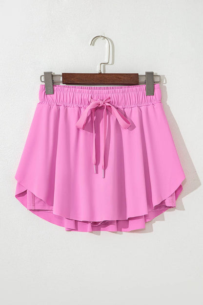 Drawstring Elastic Waistband Lined Tennis Skorts