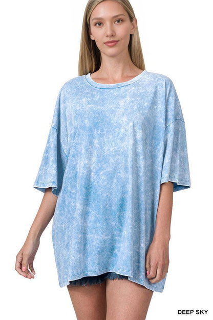 Acid Wash Oversized Cotton Tee - Zenana