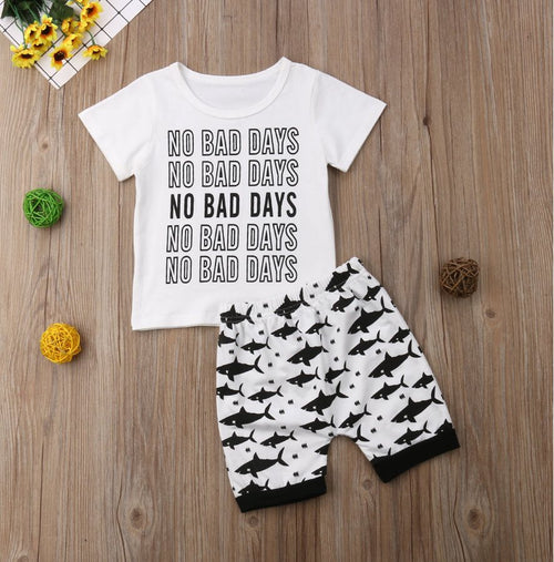 Boy's No Bad Days Shark Short Outfit