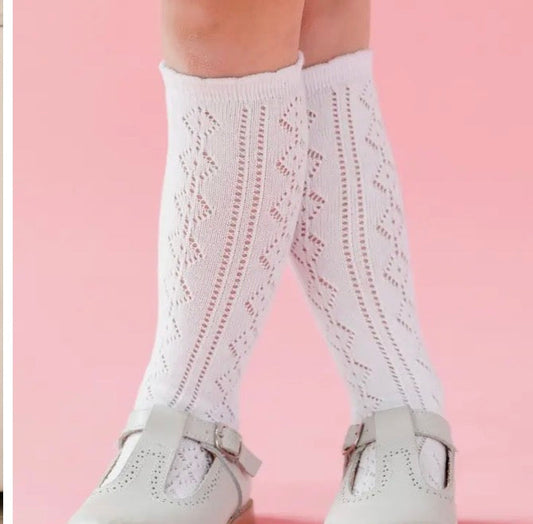 Fancy Knit Knee High Socks