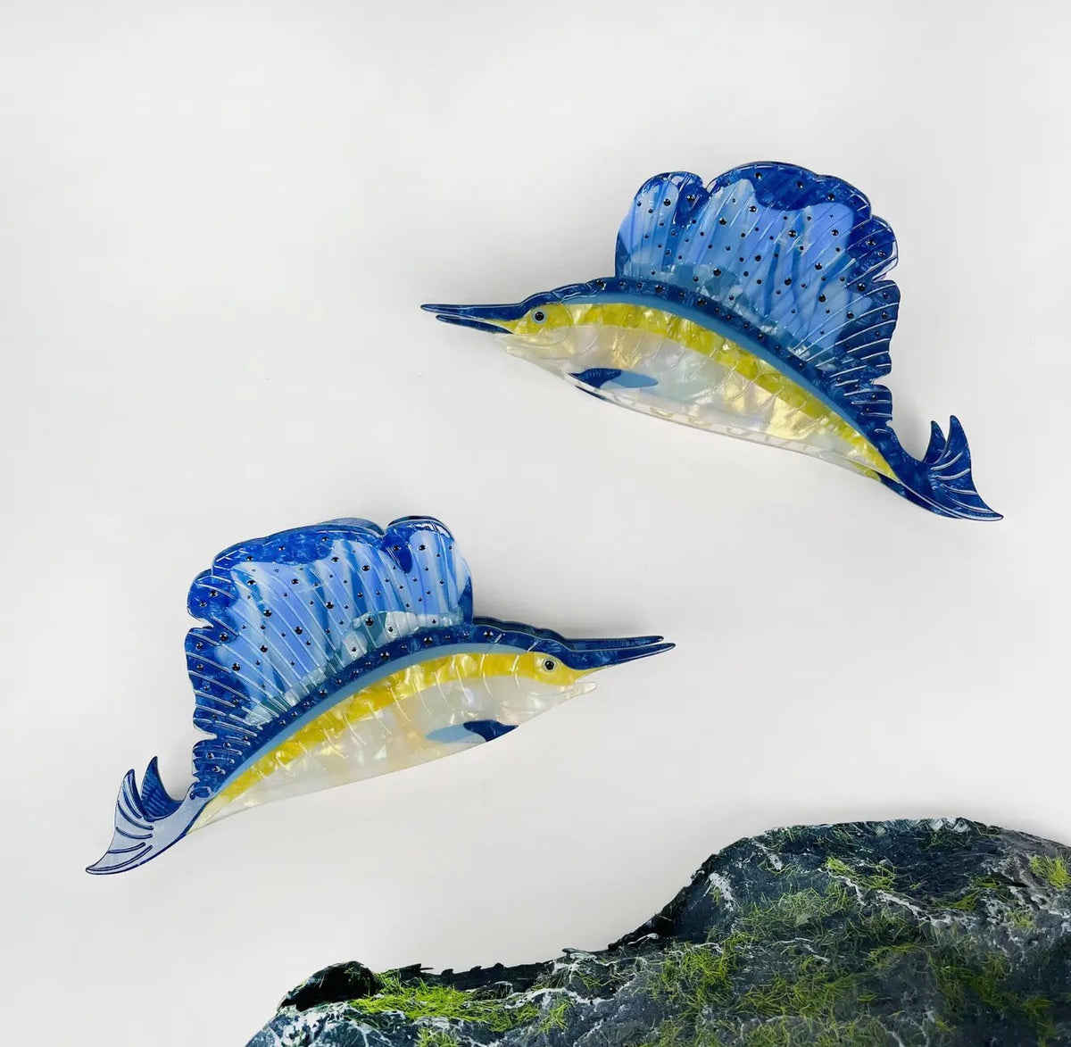 Women's Blue Marlin Oversized Hair Clip