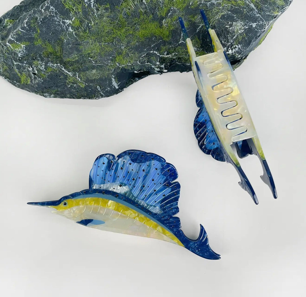 Women's Blue Marlin Oversized Hair Clip