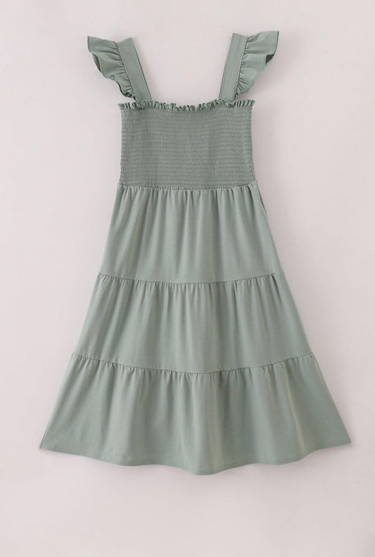 Sage Green Ruffle Dress