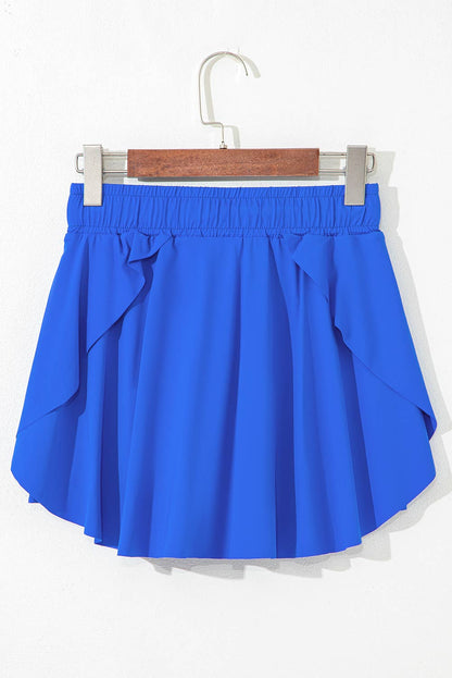 Drawstring Elastic Waistband Lined Tennis Skorts