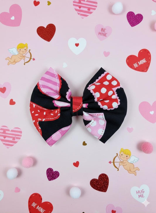 Handmade Valentine’s Day Fabric Hair Bows