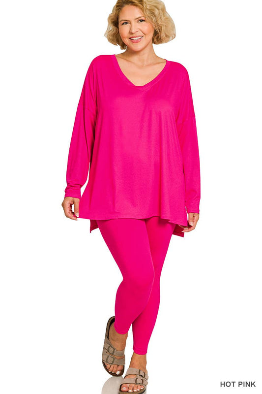 Plus Microfiber Loungewear Set - Zenana