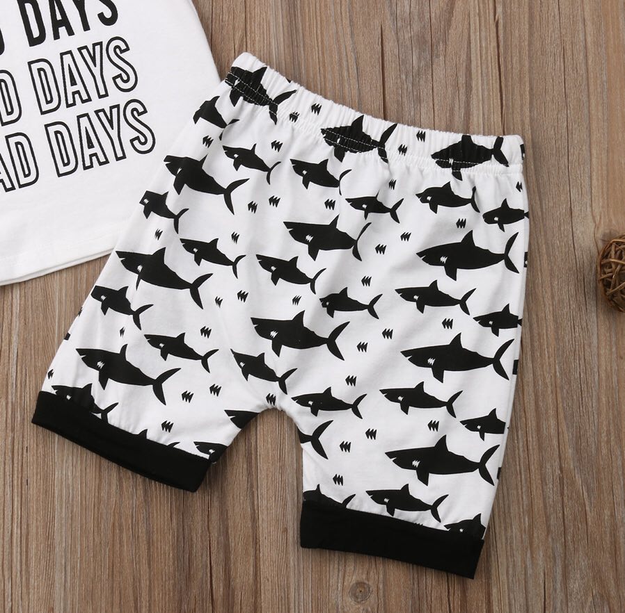 Boy's No Bad Days Shark Short Outfit