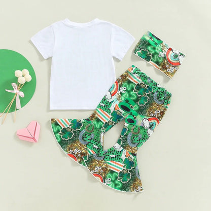 Girls’ “Who Needs Luck When You’re This Cute” St. Patrick’s Day Outfit