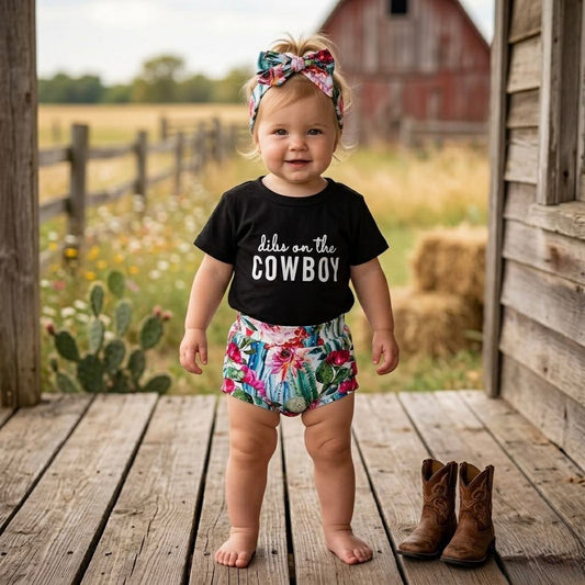 Girl's Dibs on the Cowboy Bummie Outfit