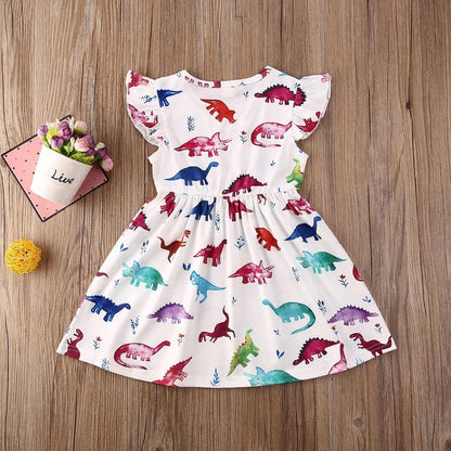 Girl's Dinosaur Print Dress