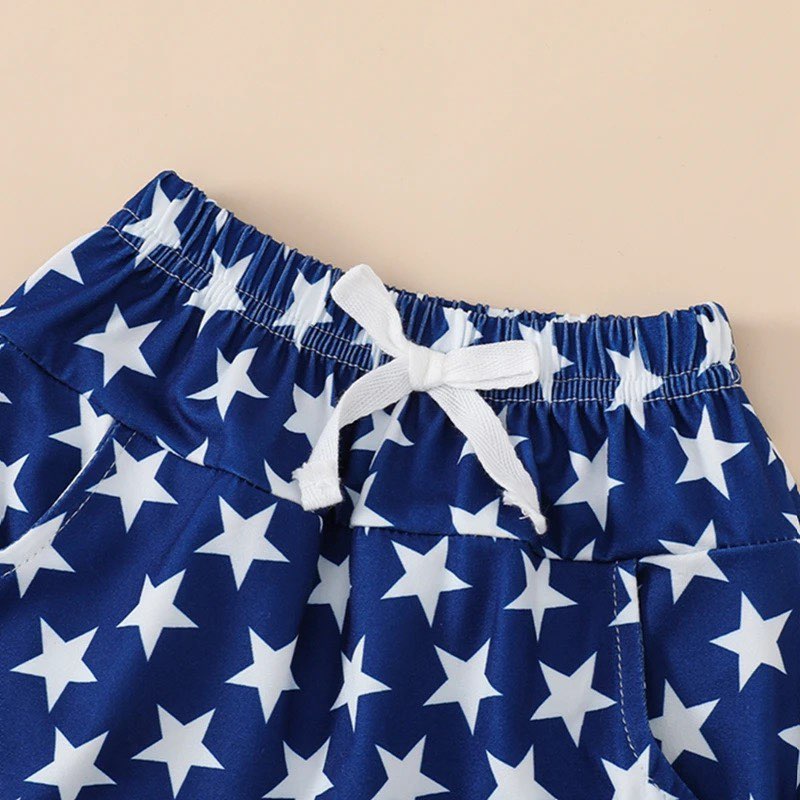 Boy's Fourth of July Patriotic Color Block Outfit