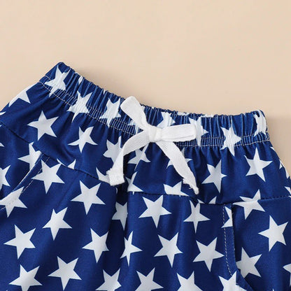 Boy's Fourth of July Patriotic Color Block Outfit
