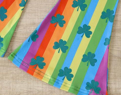 Girls’ Rainbow Shamrock St. Patrick’s Day Outfit