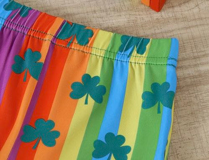 Girls’ Rainbow Shamrock St. Patrick’s Day Outfit