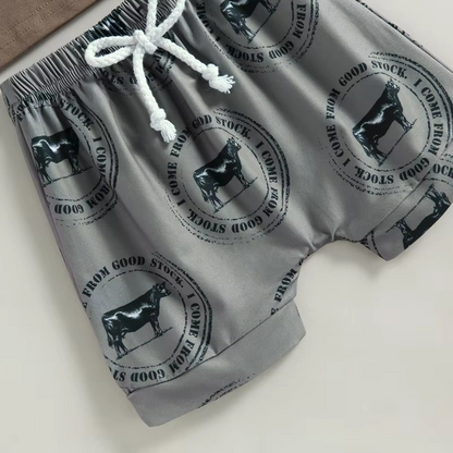 Boy's I Come From Good Stock Shorts Outfit
