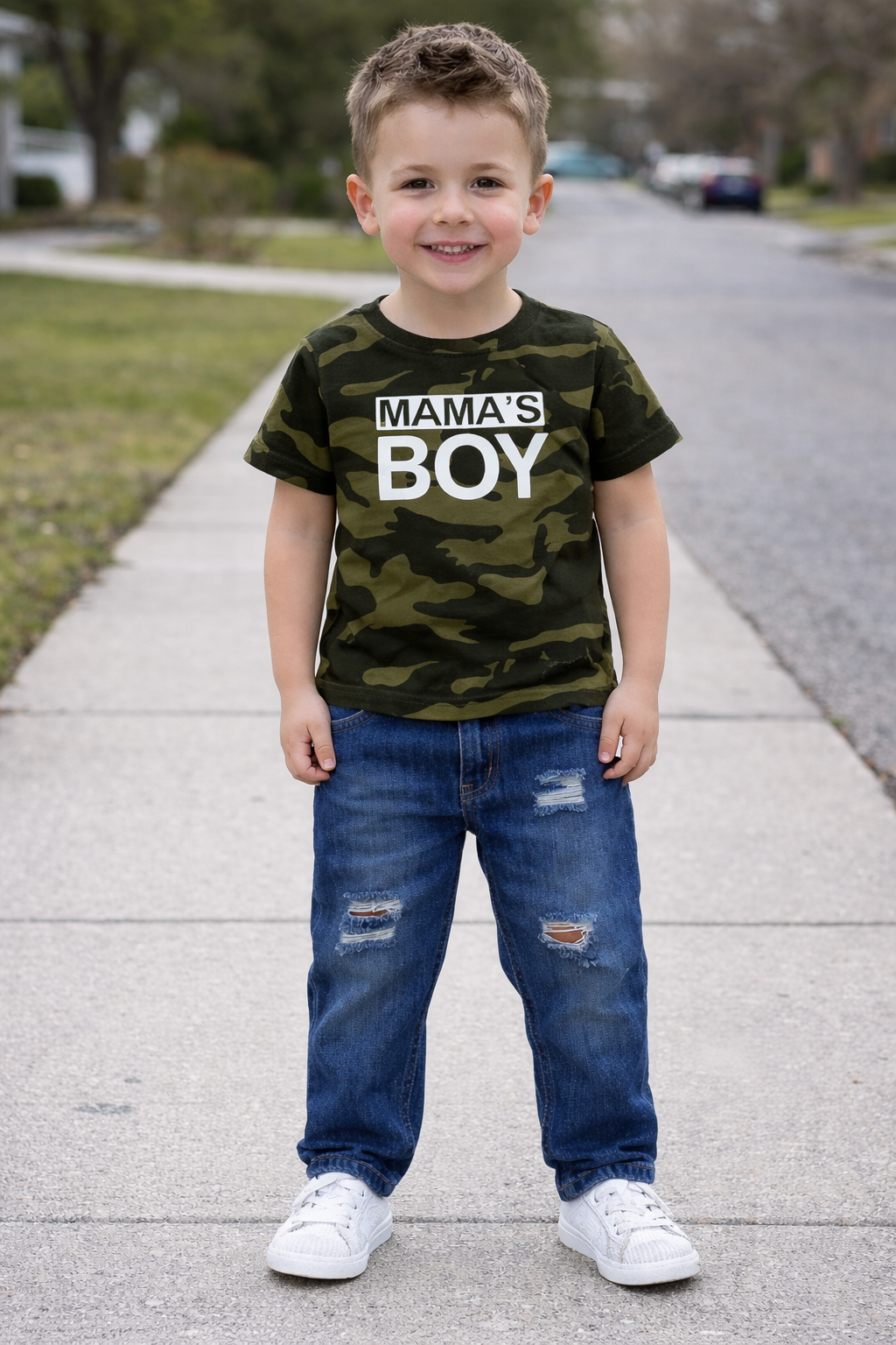 Boy's Camo Mama's Boy Outfit