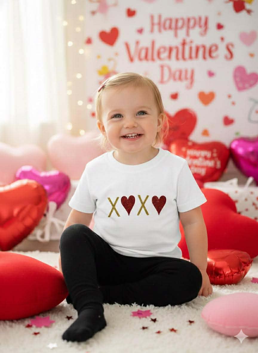 Girl's Handmade Valentine's Day Tees- Short or Long Sleeve Options