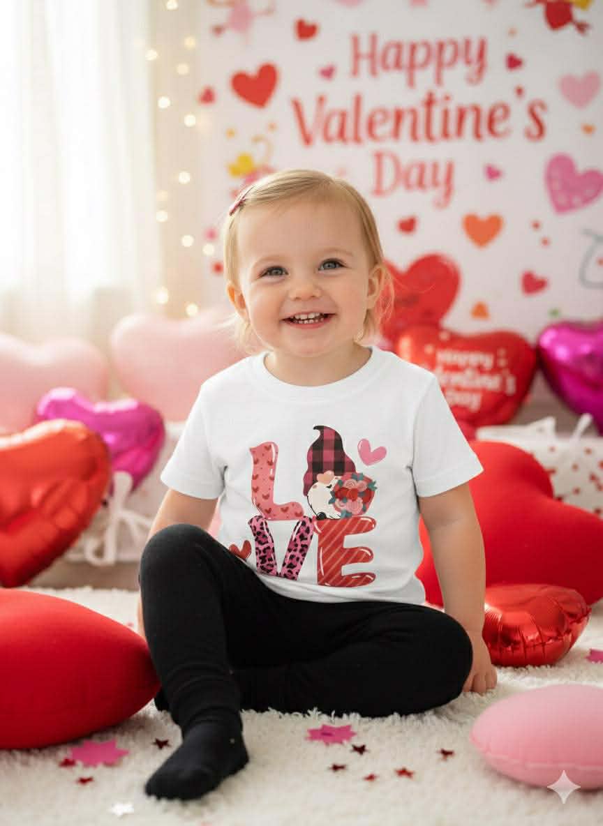 Girl's Handmade Valentine's Day Tees- Short or Long Sleeve Options