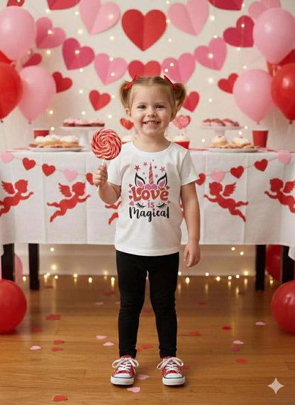 Girl's Handmade Valentine's Day Tees- Short or Long Sleeve Options