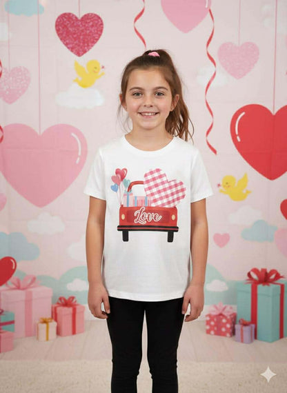 Girl's Handmade Valentine's Day Tees- Short or Long Sleeve Options