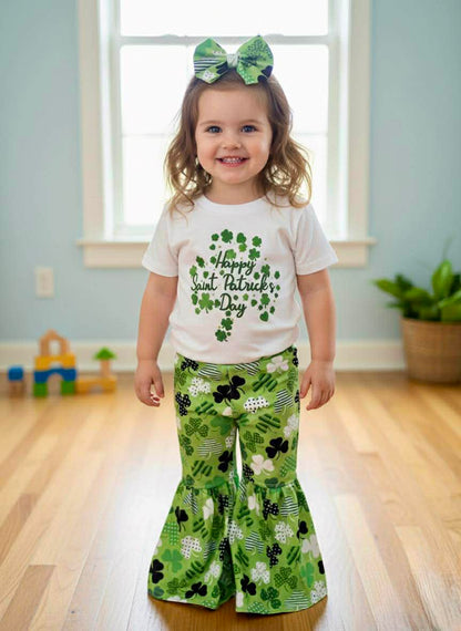 Handmade Girl's St. Patrick's Day Outfits- Clover Pattern Collection