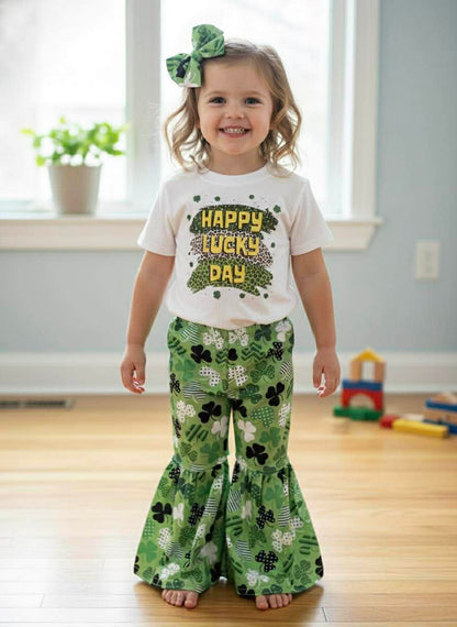 Handmade Girl's St. Patrick's Day Outfits- Clover Pattern Collection