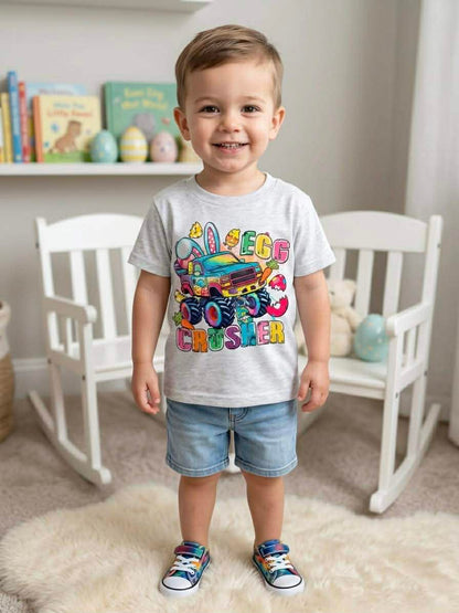 Boy's Easter Egg Crusher Monster Truck Tee Shirt