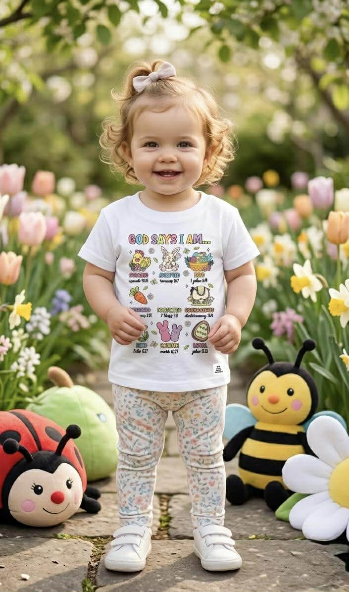 Girl's Easter "God Says I Am" Tee