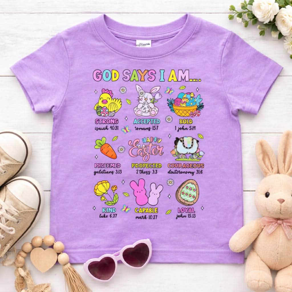 Girl's Easter "God Says I Am" Tee