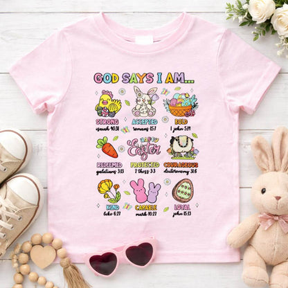 Girl's Easter "God Says I Am" Tee