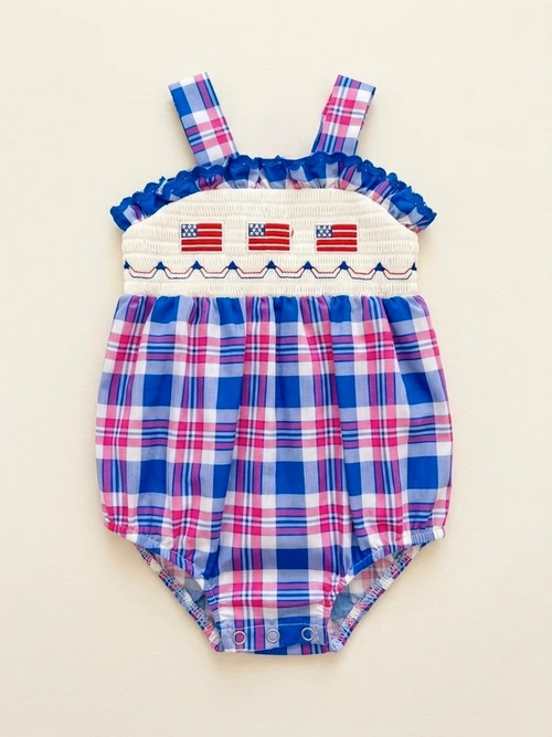 Girl’s 6 Month Patriotic Fourth of July Romper