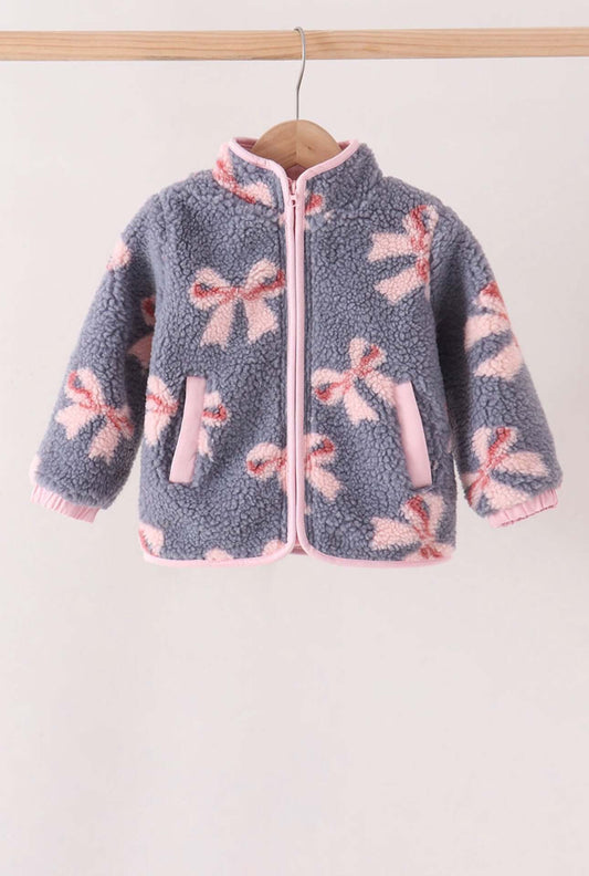 Blue Bow Fleece Jacket