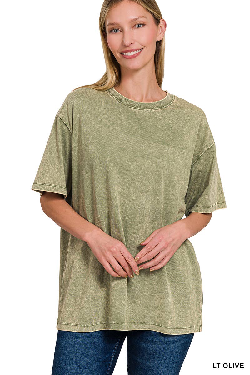Vintage Wash Oversize Cotton Tee Zenana
