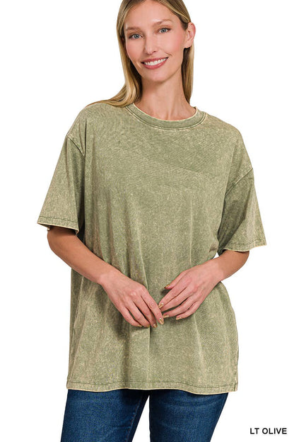 Vintage Wash Oversize Cotton Tee Zenana