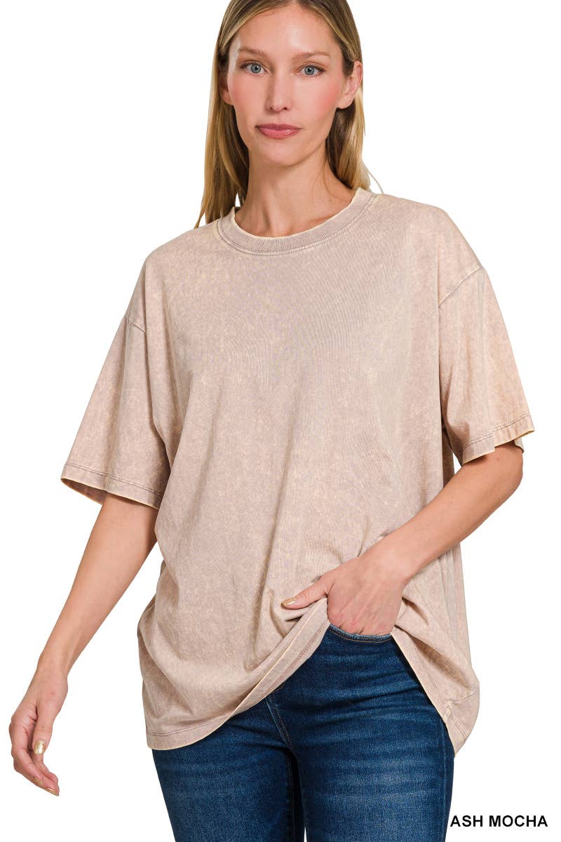 Vintage Wash Oversize Cotton Tee Zenana
