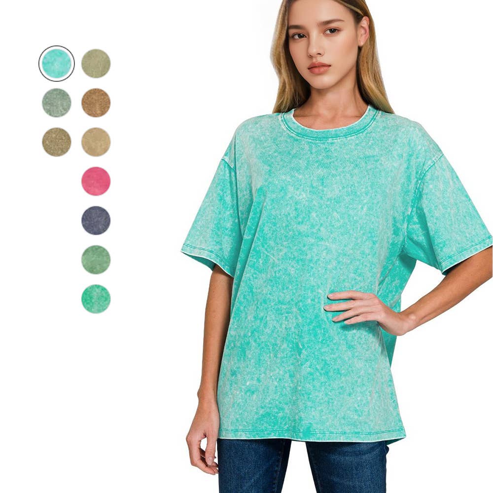Vintage Wash Oversize Cotton Tee Zenana