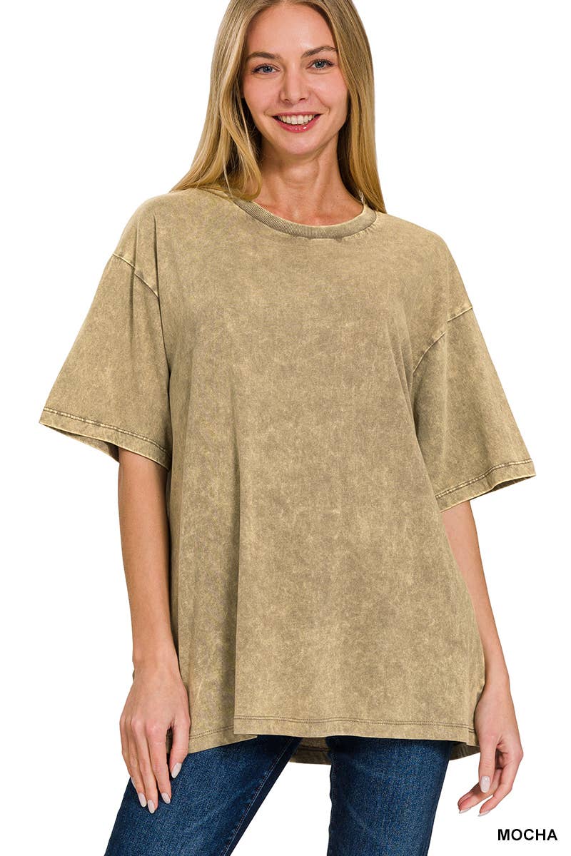 Vintage Wash Oversize Cotton Tee Zenana