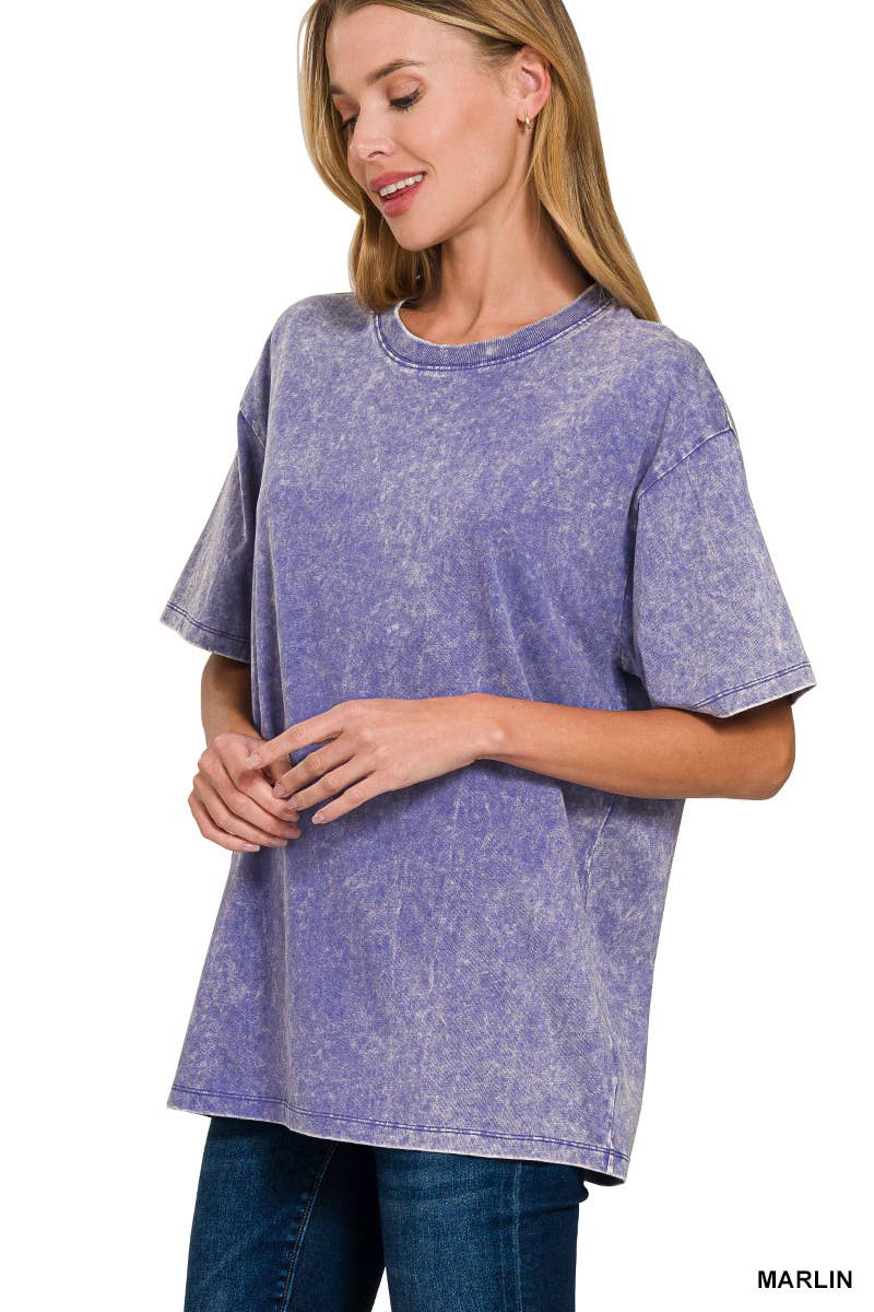 Vintage Wash Oversize Cotton Tee Zenana
